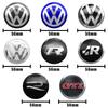 For Volkswagen MK7 4pcs 56mm Car Wheel Centre Cap Decal Hub Sticker For Volkswagen VW Polo Passat GTI Bora Rline Golf R Line Auto Decal Accessories