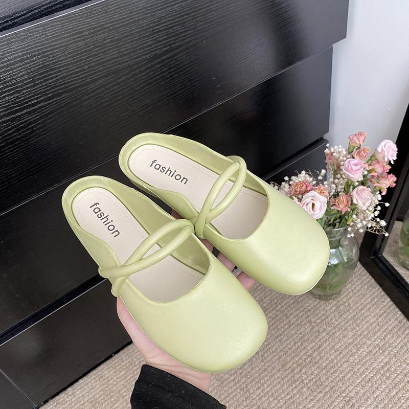 2024 Factory Direct Delivery of New Daily Casual Home Outwear Lightweight Women's Half Cool Slippers PVC Pointed Slippers