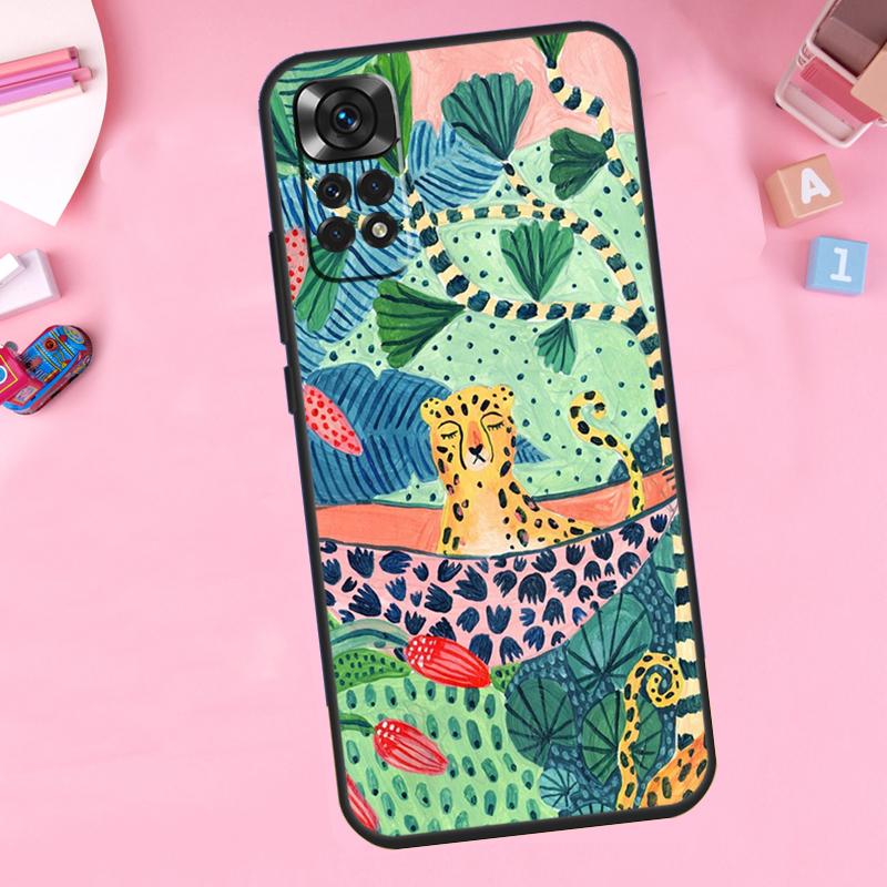 Cute Cartoon Sloth Leopard For Xiaomi Redmi Note 14 13 10 11 12 15 Pro Plus Phone Case For Redmi 15C 13C 12C 10C 14C 15