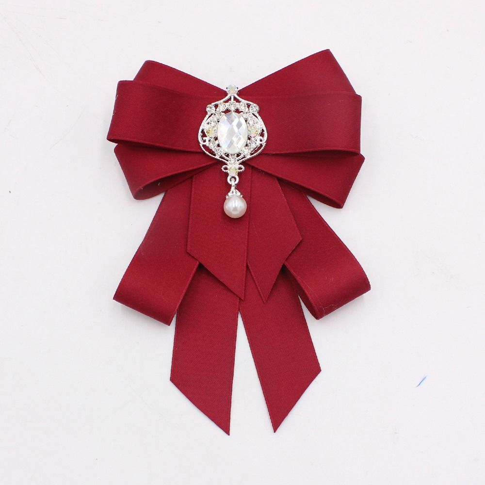 Rhinestone Ribbon Bowtie Ribbon Ribbon Bow Brooch Retro Bow Tie For Men and Women