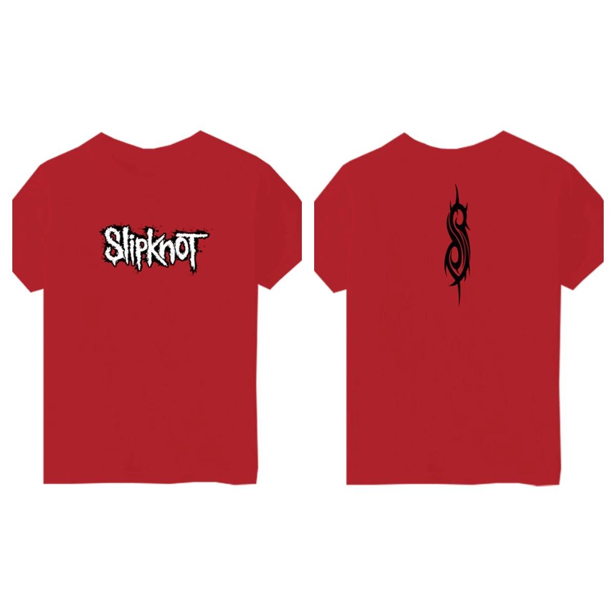 Классический логотип Slipknot и тату  S  Винтажная футболка | Уличная футболка рок-группы Nu-Metal 4XL