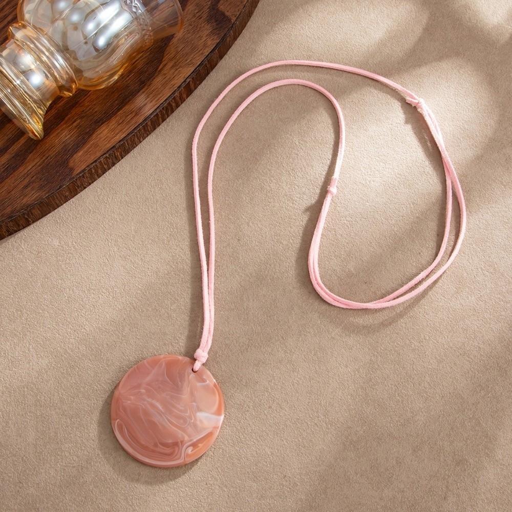Swirl Dyed Gradient Resin Pendant Adjustable Bohemian Necklace Boho Outfit Styling