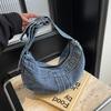 College Student Shoulder Bag Harajuku Denim Bag Girls Versatile Crossbody Bag Women's Shoulder Dumpling Bag