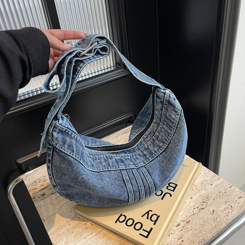 College Student Shoulder Bag Harajuku Denim Bag Girls Versatile Crossbody Bag Women's Shoulder Dumpling Bag