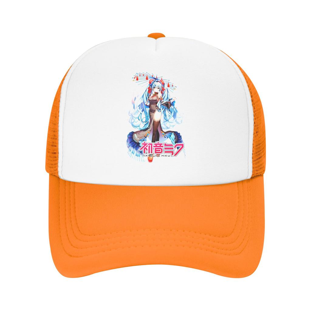 Hatsune Miku Vocaloid Foam Mesh Trucker Hat Stylish Summer Breathable Meshback Sun Caps Adjustbale For Casual Wear