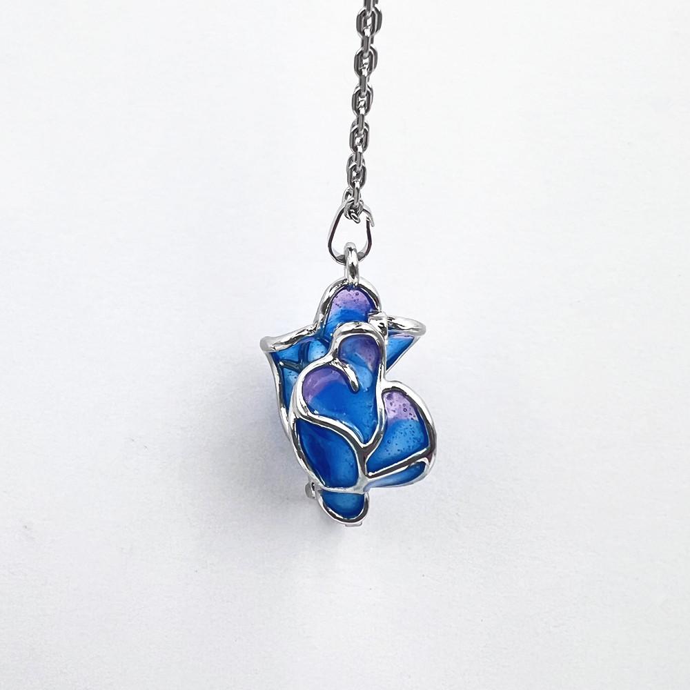 Game Genshin Impact Fontaine Furina Cosplay Necklace Hydroculus Focalors Character Image Blue Pendant Chain Women Jewelry Gift