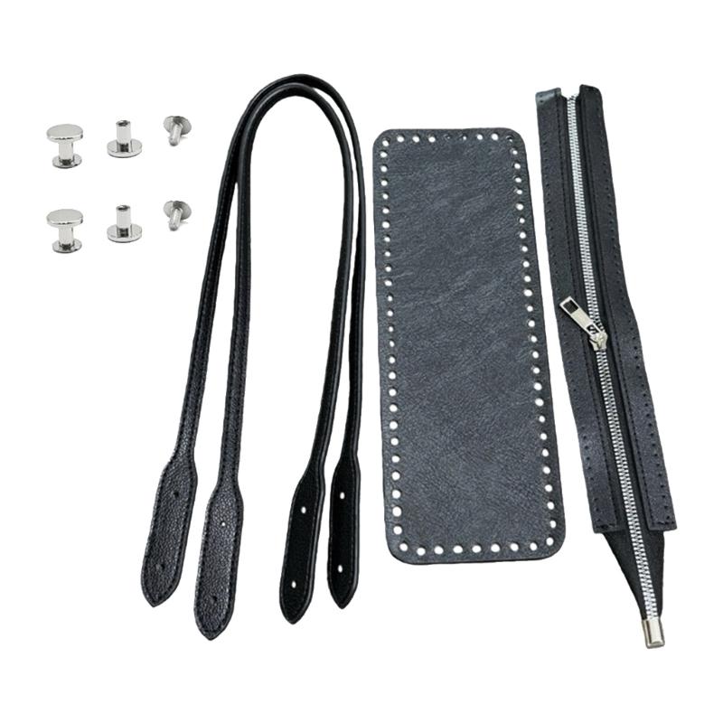 Kit para Hacer Bolsos de Cuero DIY Set de Tejer Bolsos de Cuero PU Correa de Hombro, Almohadilla Moldeadora para la Base del Bolso