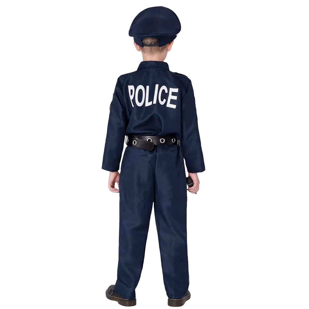 Yolrky Police Officer Cosplay Costume for Police Policeman Costume Kids, Halloween, Uniform, (XS)