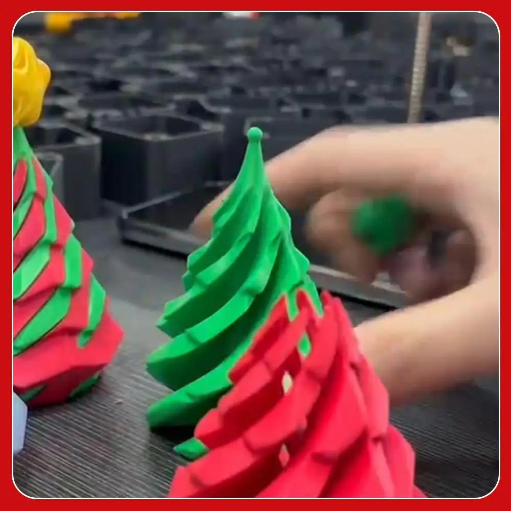 3D Printed Cone-Shaped Toys Christmas Trees Spiral Tabletops Decompression Decorations Children'S Push And Push Music Gifts