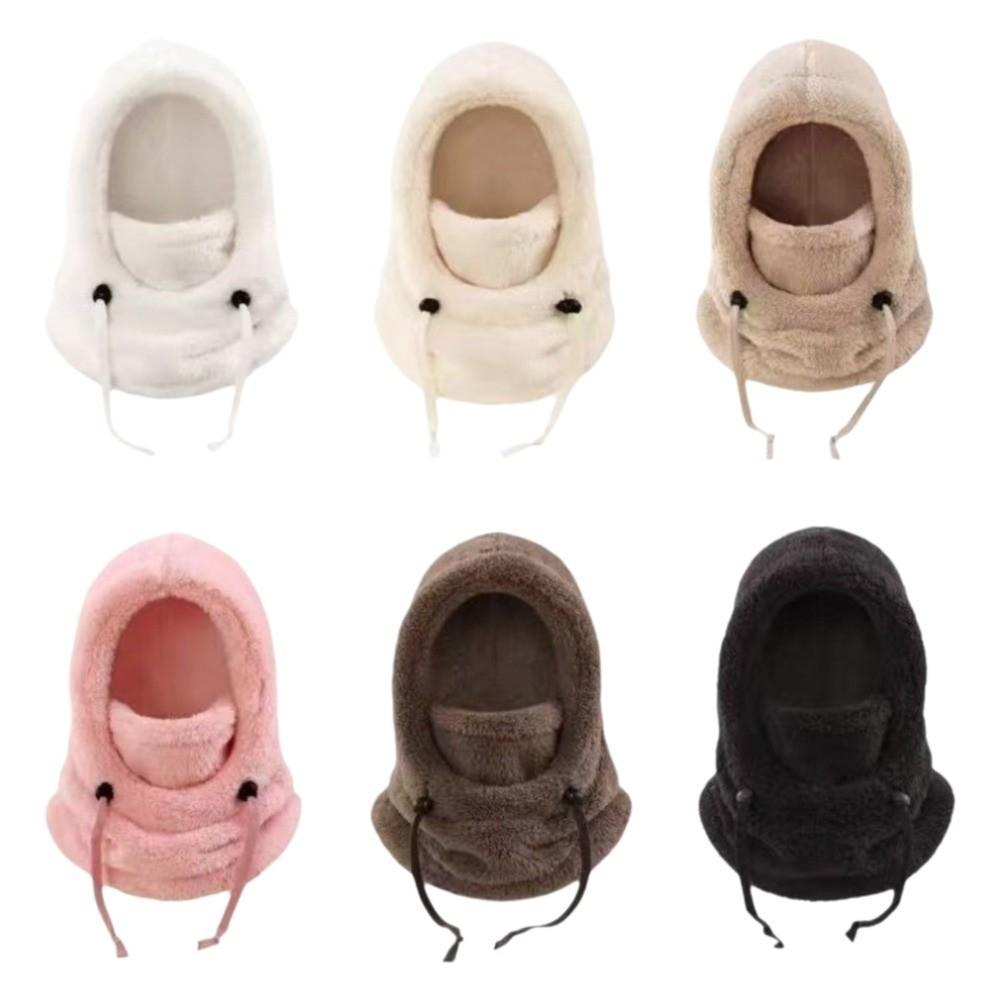 Keep Warm Children Windproof Cap Solid Color Ski Mask Hat Simple Plush Balaclava Hat Hiking