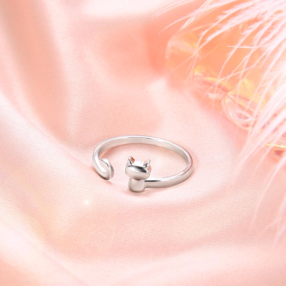 Fashion Silver Open Cat Ring Female Cat Ring Animal Female Ring, Exclusive