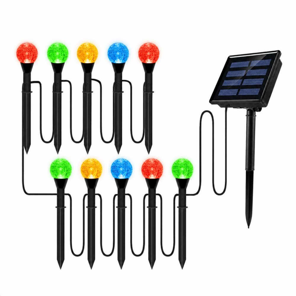 Smart Solar Powered LED Outdoor Ground Light Waterproof 20 LED Bulbs LED Path Deck Light Solar Garden Light Garden Decoration