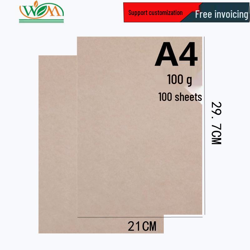 100 Sheets Yellow A4 Kraft Paper Covers: 150g Thick Cardstock, Acid-Free Wood Pulp