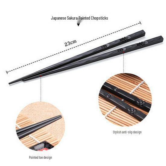 Hexagonal Japanese Alloy Chopsticks Set for Sushi and Cuisine