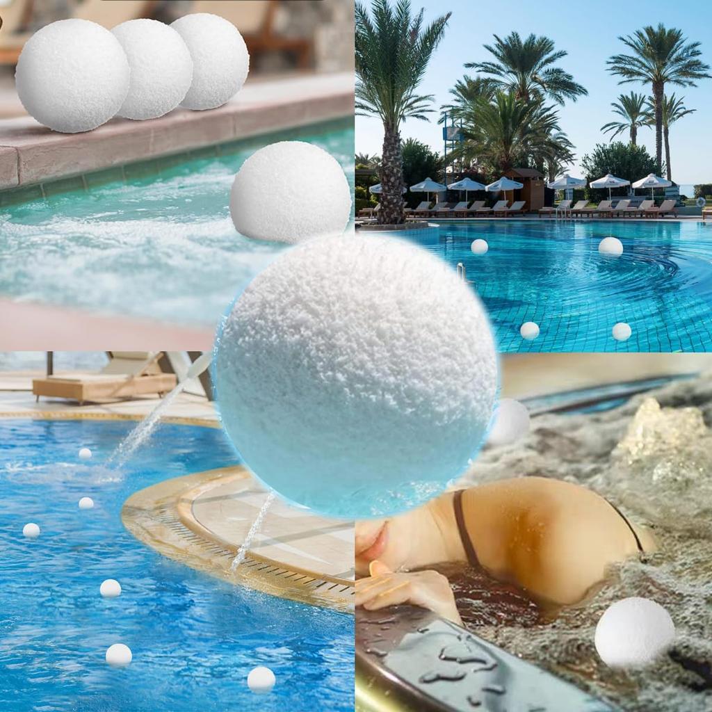 4 Pack Reusable Scum Balls for Spas Hot Tub,Washable Oil Absorbing Sponge Ball for Swimming Pools,Hot Tub, and Spas,Bathtubs Spa