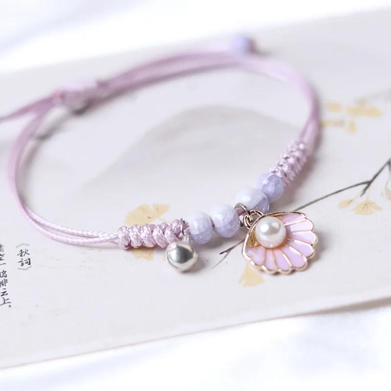 Creative Handmade Starfish Shells Pearl Pendant Adjust Bracelet Anklet Friendship Bracelets On Hand For Woman Luxury Jewelry New