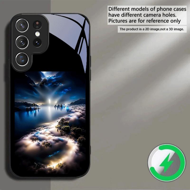 Fantasy Night Scenery For Samsung S26 S20 Ultra S21 Pro S22 Plus S23 FE S24 Ultra S25 For Magsafe Edge Glass Phone Case