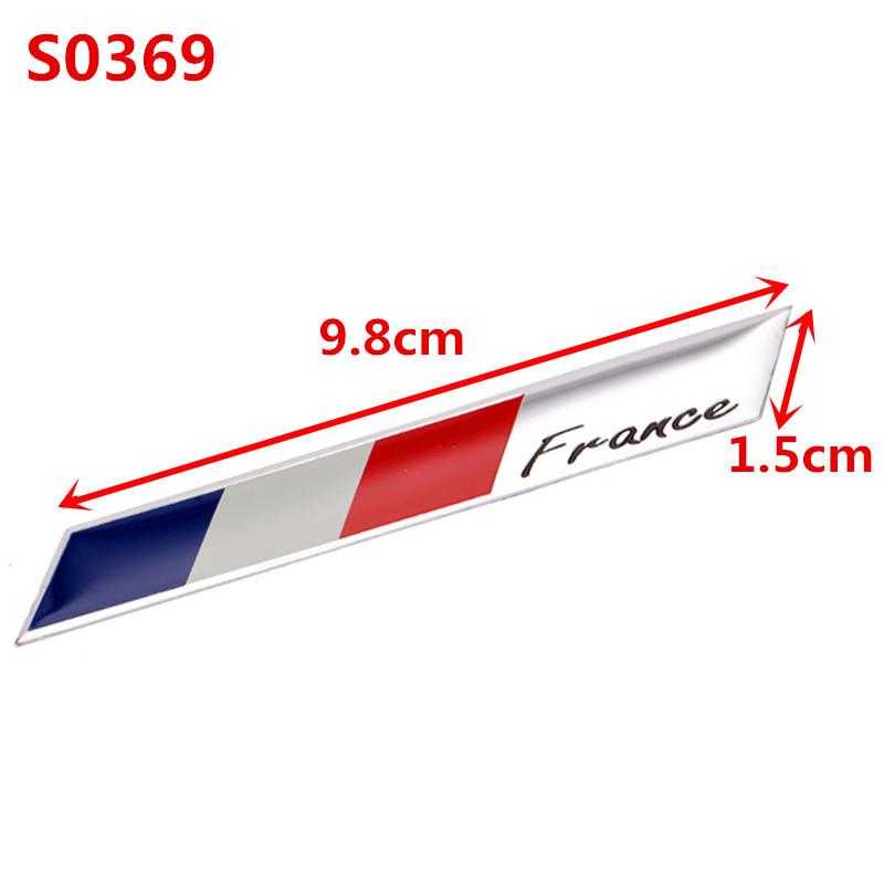 3D Aluminium Alloy Car Sticker France Map National Flag Emblem