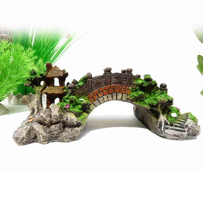 Simulieren Harzbrücke Landschaft Ornament für Aquarium Fischbecken Dekoration