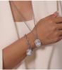 Minimalist Gold-Plated Titanium Steel Pendant with Diamond-Accents - Geometric Oval Design Jewelry Set.