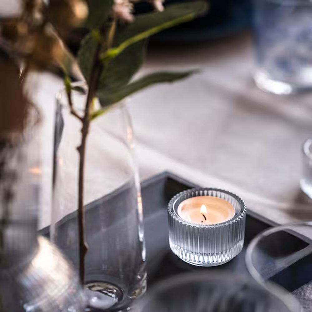 100Pcs Unscented Candles Smokeless 4-Hour Burn Time Round Candles with Aluminum Cup