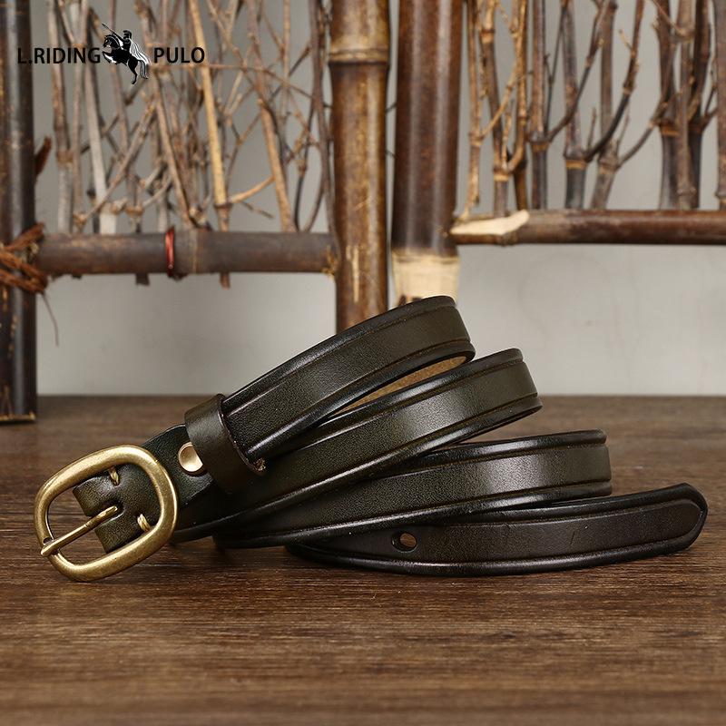 Retro Ins Style Pasek dla Kobiet Modny i Wszechstronny Skóra Naturalna Licowa Skóra Krowia Dekoracyjny Cienki Pasek