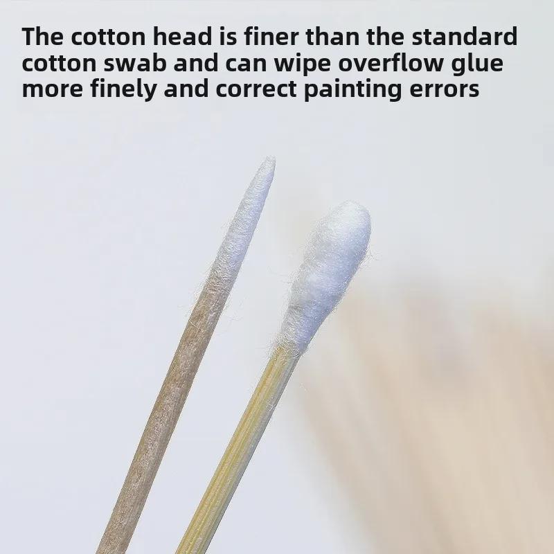 Ultra-Fine Disposable Cotton Swabs for Nail Art – Precision Pointed for Cleaning Nail Grooves
