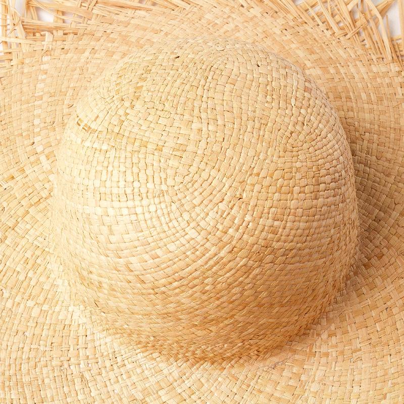 Spring and summer new rough edge raffia big eaves children's straw hat beach vacation shading sun protection fashion big edge straw hat tide
