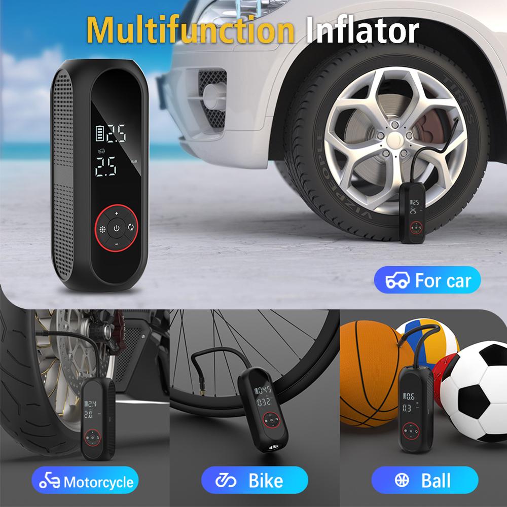 50L/min With LED Flashlight Tire Pressure Test Tire Air Pump 0-150psi/10bar Car Air Compressor Portable Inflator Digital