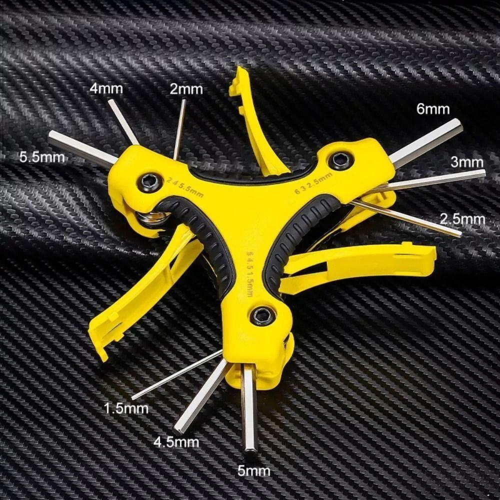 9 In 1 Combination Allen Wrench 1.5/2/2.5/3/4/4.5/5/5.5/6mm Trigeminal Key Set  Hand Repair Tools