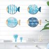 2D Wooden Fish Nautical Walls Beach Art Walls Hang Decorated Marine Style Wood Wall Hanging Sculpture For Home Room Decoration