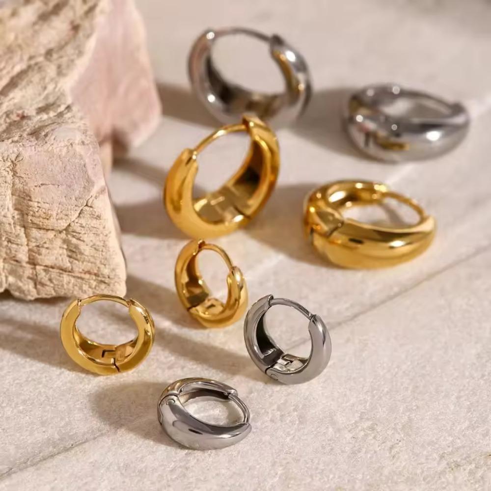 6PCS Minimalist Huggie Hoop Earrings for Women Gold Color Tiny Round Circle Punk Unisex Rock Earring