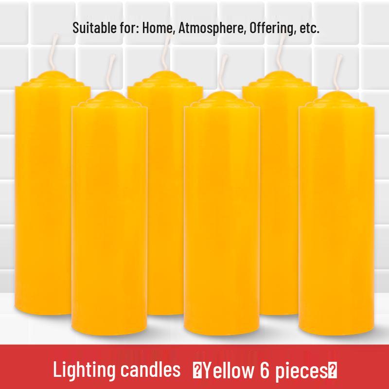 Smokeless Odorless Long-Lasting Emergency Candles: White, Yellow, Red, Thick Cylindrical for Holidays