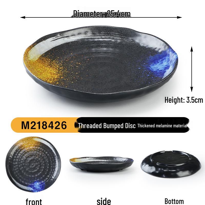 Japanese Retro Melamine Rectangular Plate for Hot Pot, Sushi, Yakiniku, and Barbecue