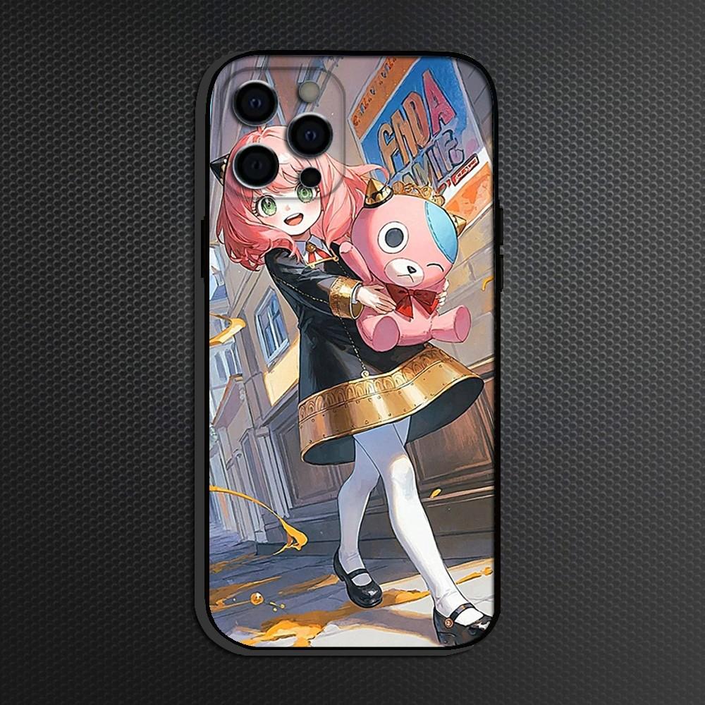 Anime S-Spy x Family Handyhülle Für iPhone 16,15,14,13,12,11 Plus,Pro Max,XS,X,XR,SE Weiches Silikon Schwarze Hülle
