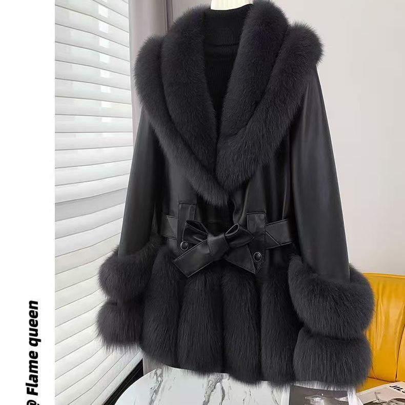 

Новая экологичная модная шуба из искусственного лисьего меха, женская утолщенная средней длины, молодежная меховая зимняя шуба XL