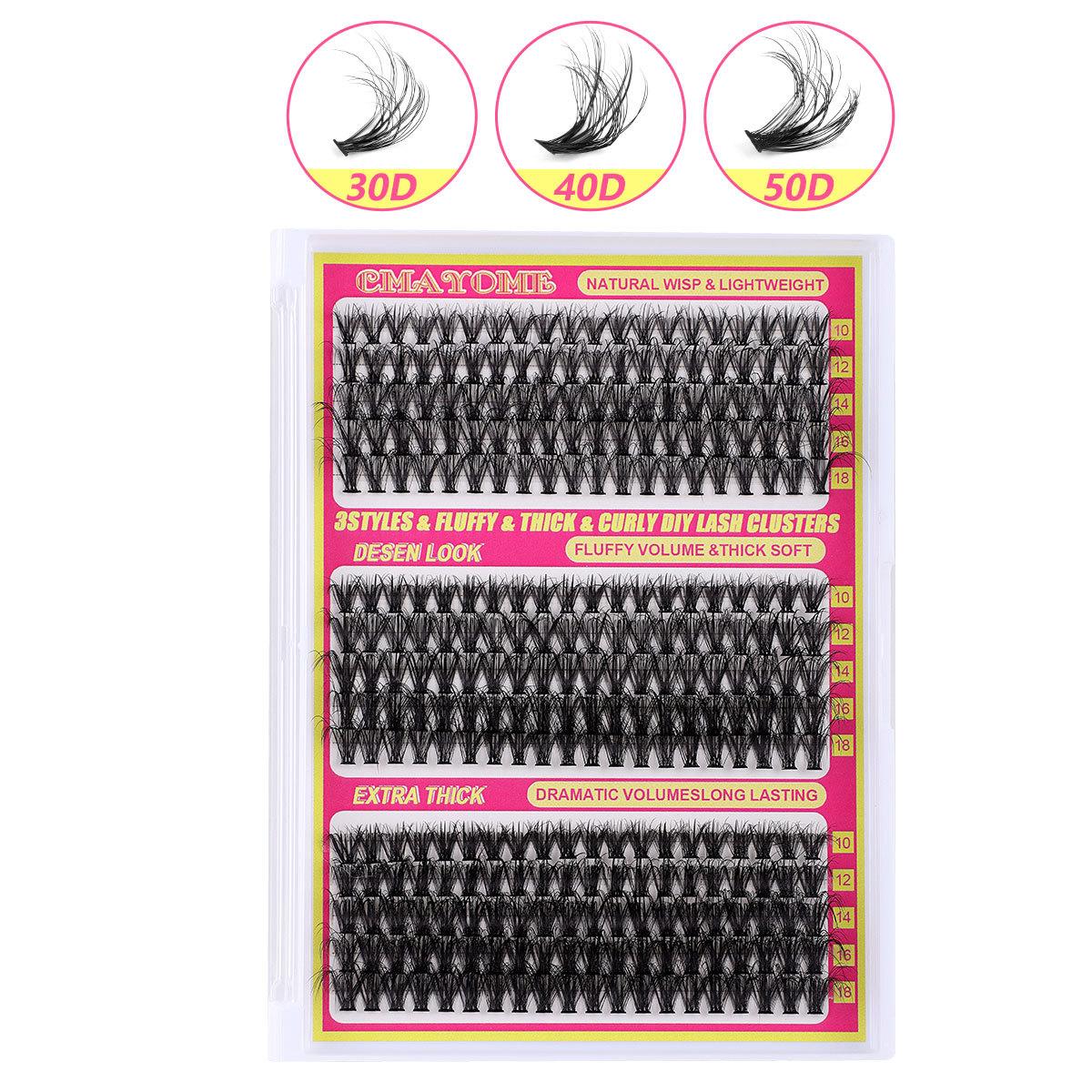 

300 Tufts Of D-Curve Single Tufts Of False Eyelashes 10-18Mmdiy Dense Natural Segmented Grafting