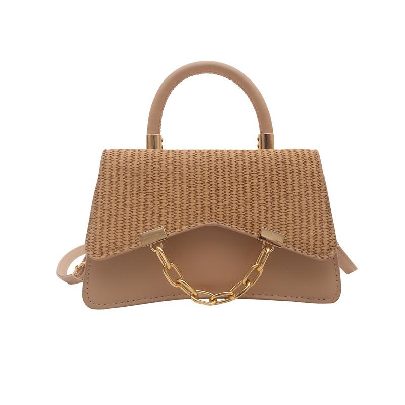 Fashion women's splicing large capacity fresh summer new trend texture shoulder crossbody portable small square bag