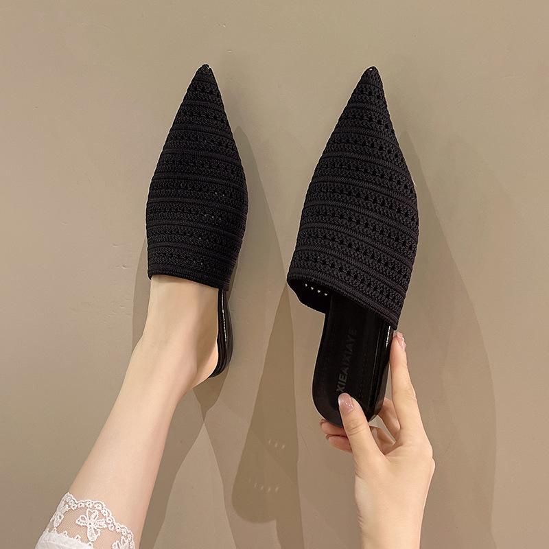 Wedge heel bohemian women's outerwear 2025 spring and summer vacation one pedal bag head and half slippers