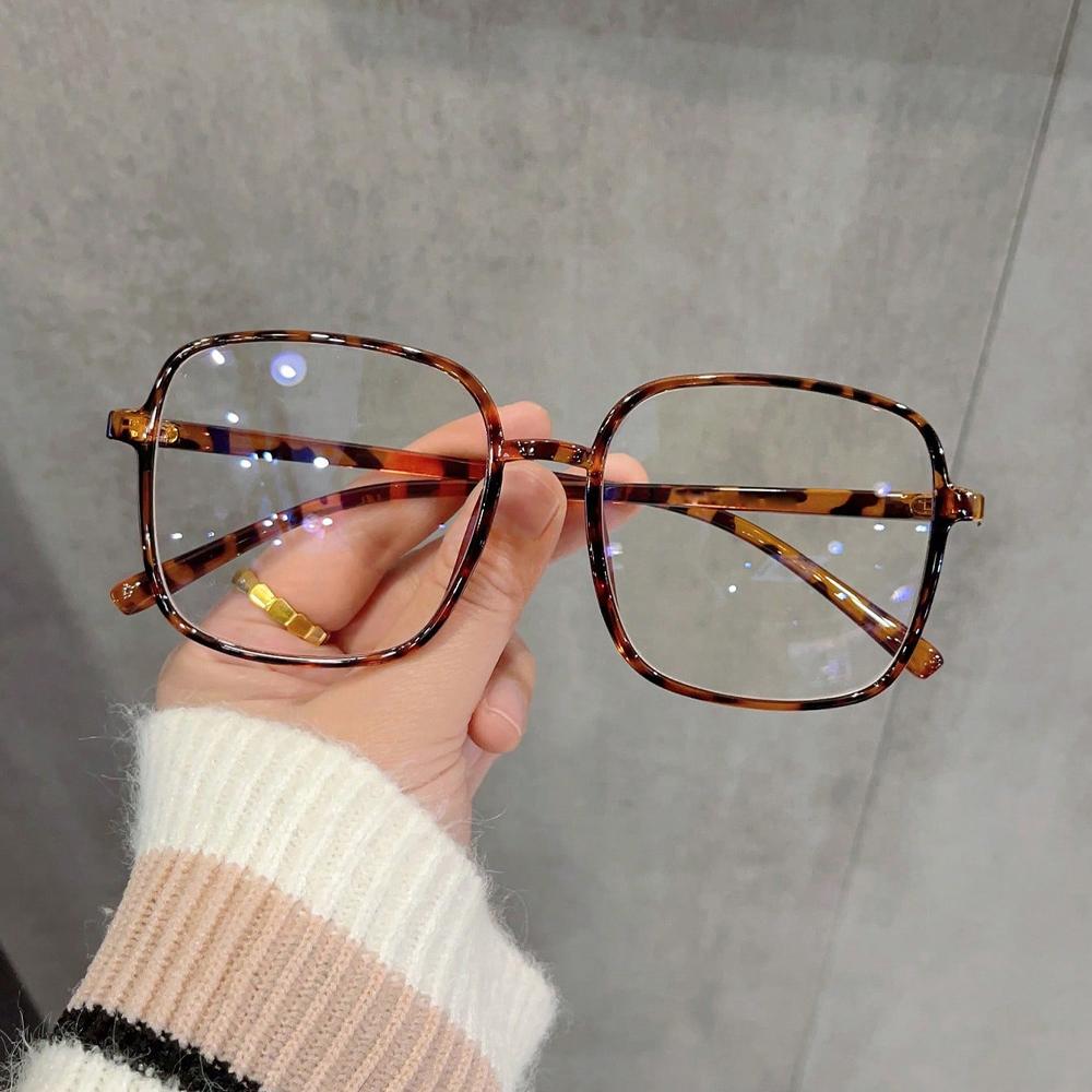 1 Pair Of Women'S Square Pc Frame Simple Large Frame Flat Light Mirror