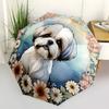 1pc Floral Dog Automatic Opening/Closing Umbrella with Operation & Windproof Canopy - Folding Design, Holiday Gift yy260225200