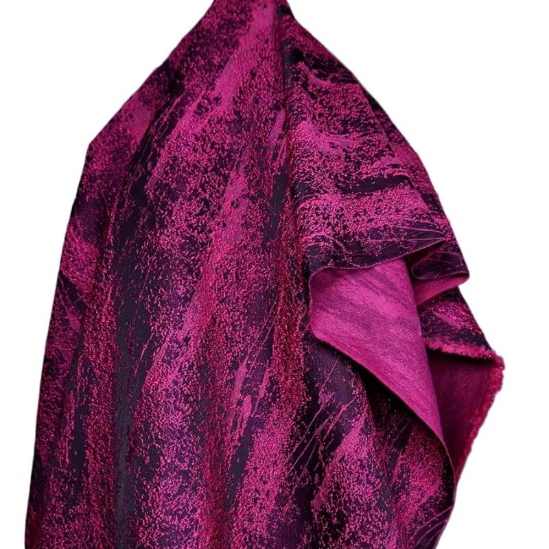 

Irregular Particle Pattern Jacquard Fabric Three-dimensional Gradient Color Texture Fabric Cloth DIY Coat, Jacket, Bag Clothing L50cm x W135cm ярко-розовый
