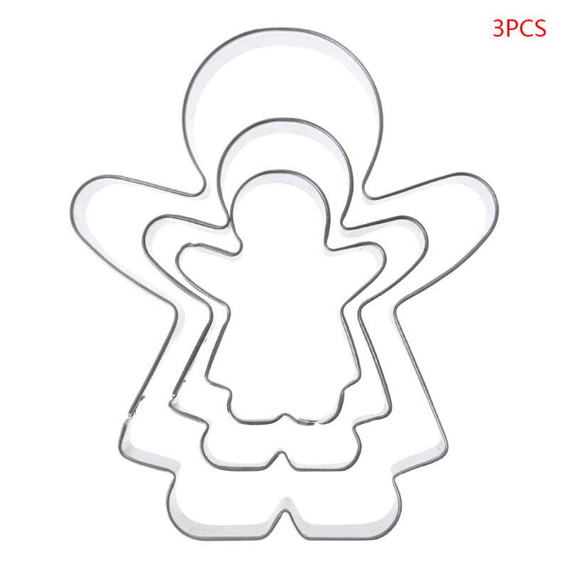 3pcs Gingerbread Man Boy Girl Fondant Pastry Baking Biscuit Cookie Cutter Set Stainless Steel CDN
