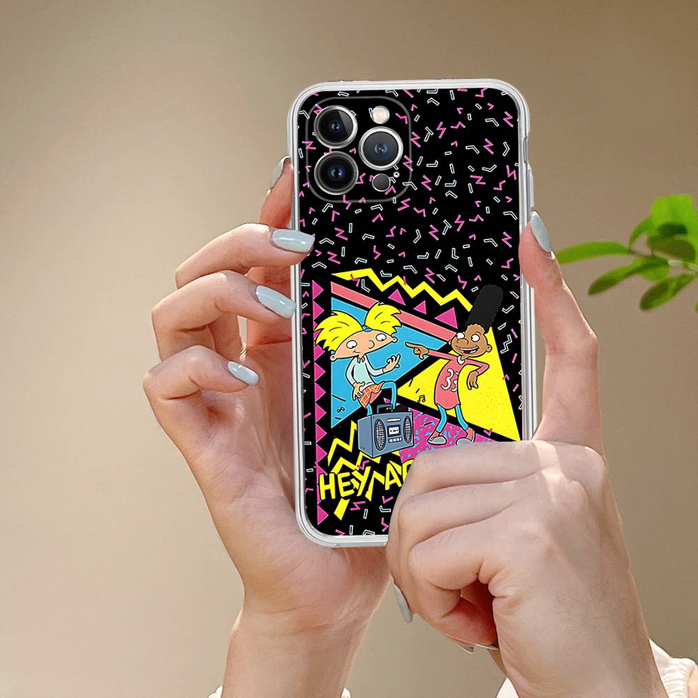 Hey A_Arnolds Cartoon For IPhone 11 12 13 14 15 16 17 Pro Max Plus 13 Mini Silicone Soft Transparent Back