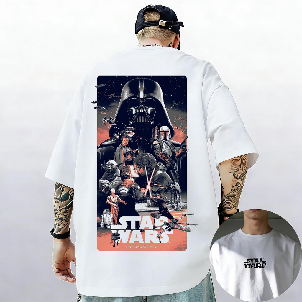 Galaxy Star Wars Darth Vader Short Sleeves TShirt This Is The Way Mandalorian Chewbacca Men Women Kid Casual Round Neck Tops