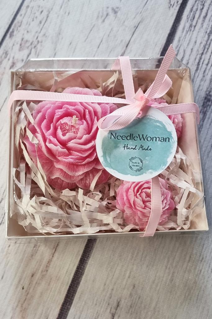 Handmade Candle Set, Gift Candle Set NWN-123 NeedleWoman   Red Guelder Rose (76681015)