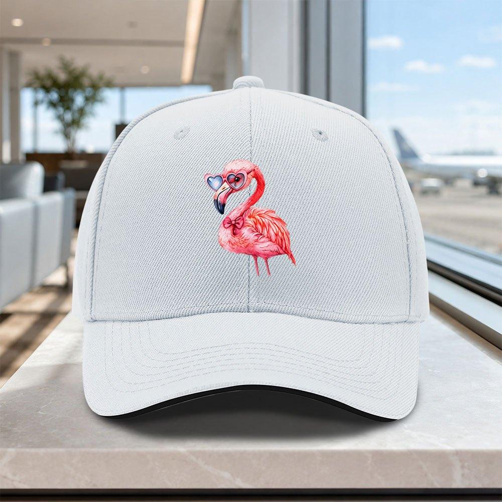 HeartShaped Flamingo Sunglasses Baseball Cap Adjustable Lightweight Unisex Hat for Outdoor Weddings Parties