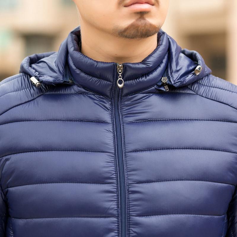 Chaqueta de Algodón Diario para Hombre Corta Ligera Fácil de Llevar Abrigo Cálido de Invierno