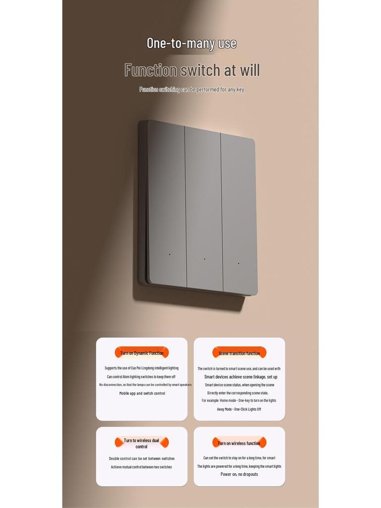 Smart Bluetooth Mesh 2.0 Switch Panel with Voice and Mobile App Control