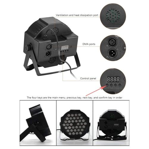 Hosioe 36 LED Stage Light, 7 Modes, 36W, Remote Control, Sound Activated, Auto Play, Upright Par Light for Weddings, Birthdays, Christmas, Holidays, M